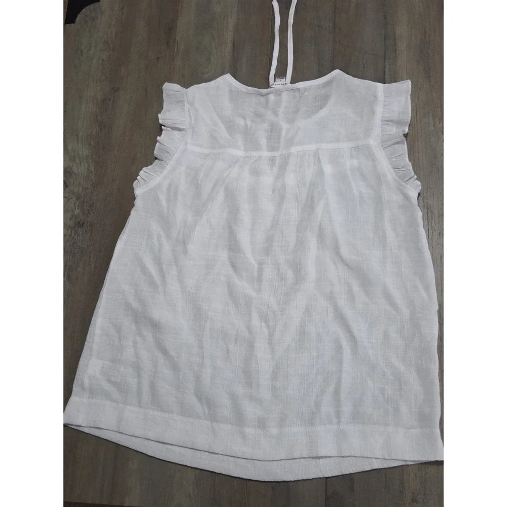 Counterparts White Blouse Tie Front Shirt Youth Girls Large